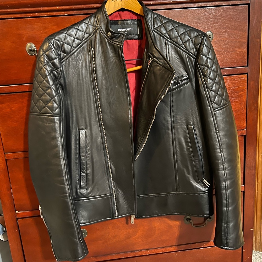 Dsquared leather motorcycle jacket